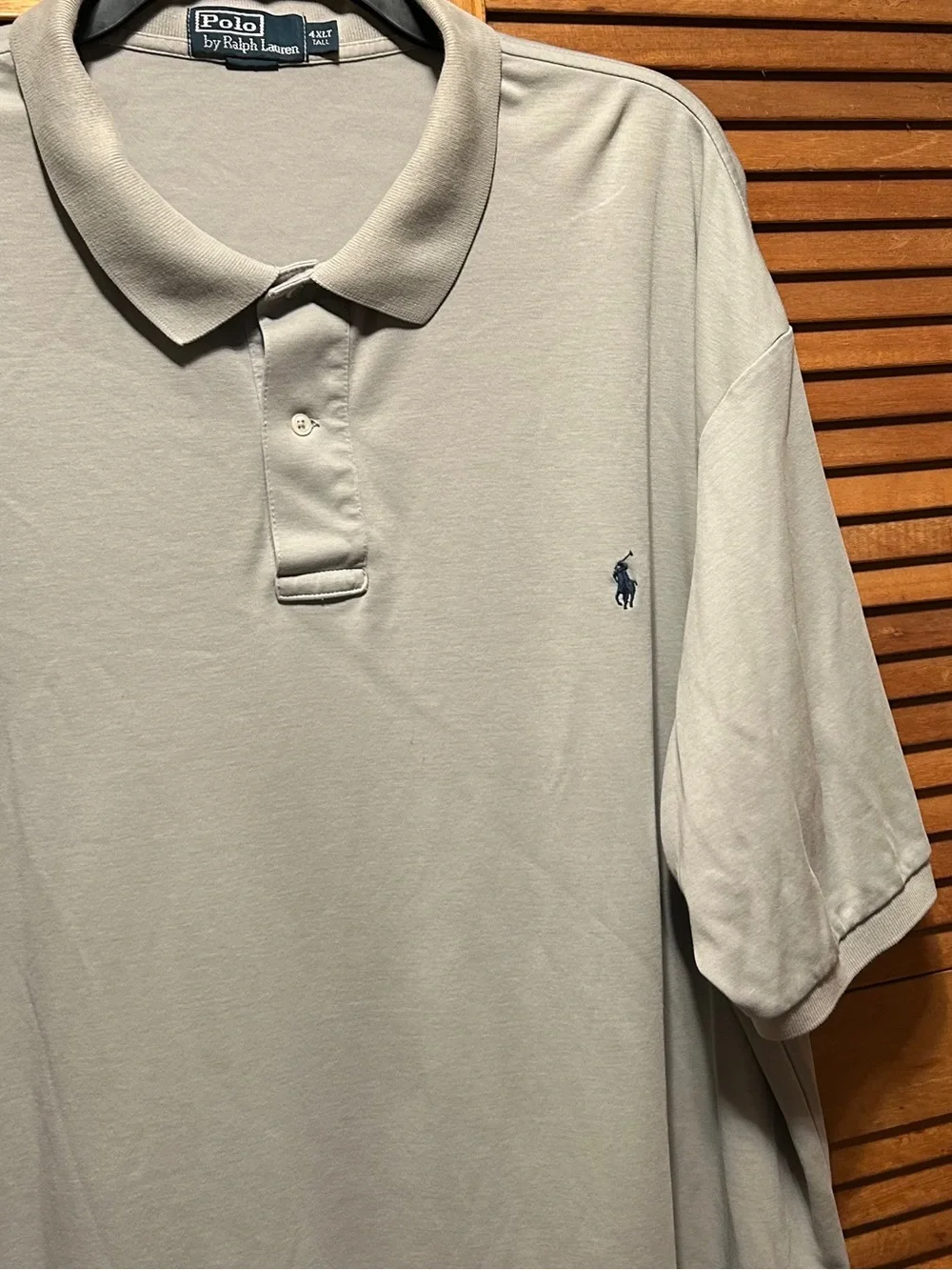Ralph Lauren Grey Polo Shirt with Navy Blue Embroidered Logo